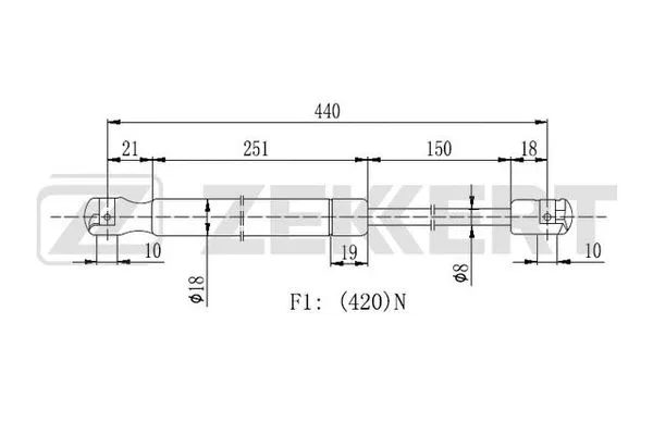 Gas Spring, boot/cargo area (GF-2165)