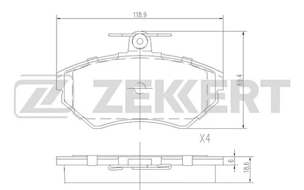 Brake Pad Set, disc brake (BS-2387)