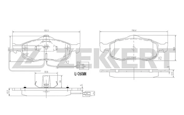 Brake Pad Set, disc brake (BS-1620)