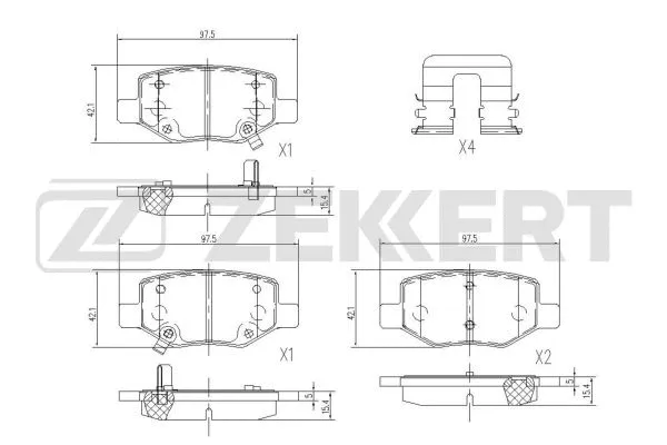 Brake Pad Set, disc brake (BS-1177)