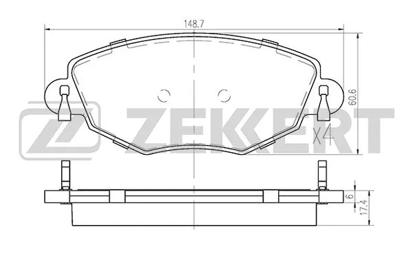 Brake Pad Set, disc brake (BS-1673)