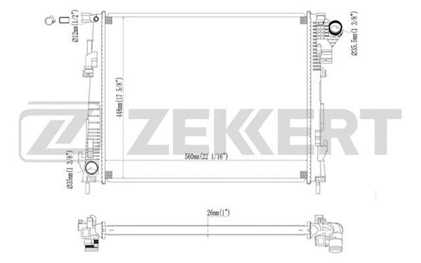 Radiator, engine cooling (MK-1478)