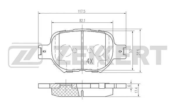 Brake Pad Set, disc brake (BS-1864)