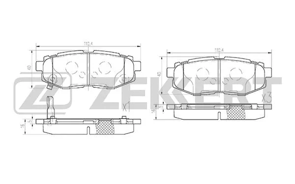 Brake Pad Set, disc brake (BS-1247)