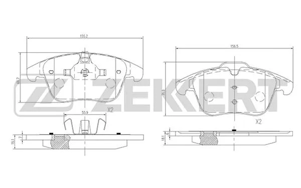 Brake Pad Set, disc brake (BS-1128)