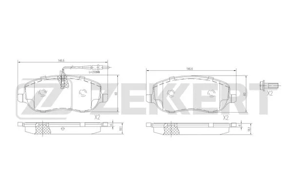 Brake Pad Set, disc brake (BS-1189)