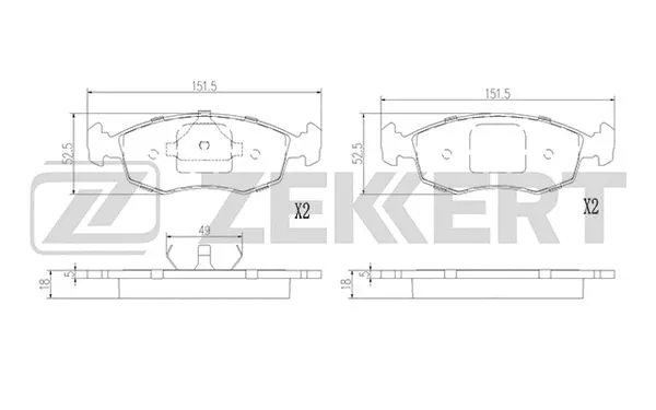 Brake Pad Set, disc brake (BS-2975)