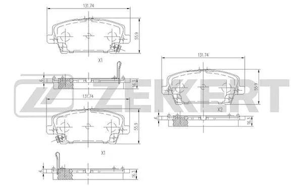 Brake Pad Set, disc brake (BS-1227)