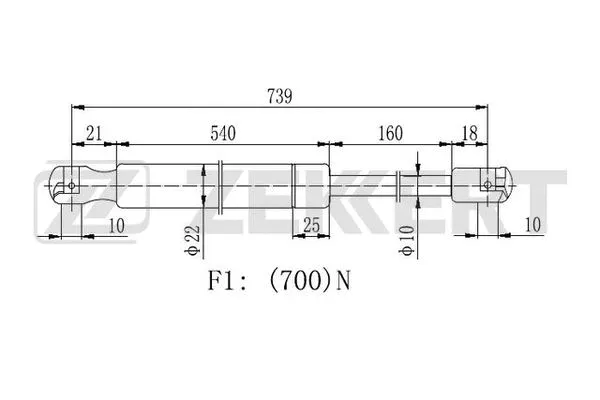 Gas Spring, boot/cargo area (GF-2298)