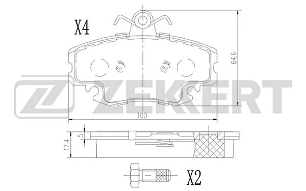 Brake Pad Set, disc brake (BS-1365)