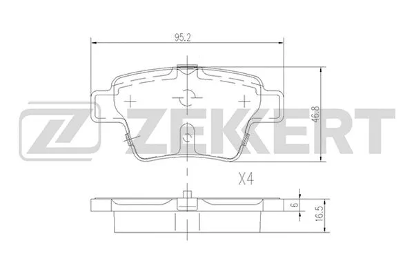 Brake Pad Set, disc brake (BS-1144)