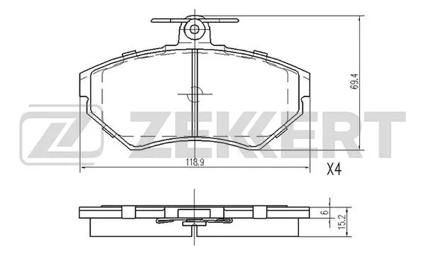 Brake Pad Set, disc brake (BS-2907)