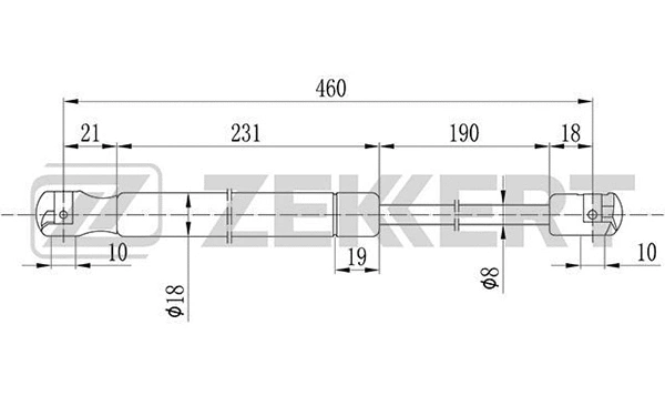 Gas Spring, bonnet (GF-1409)