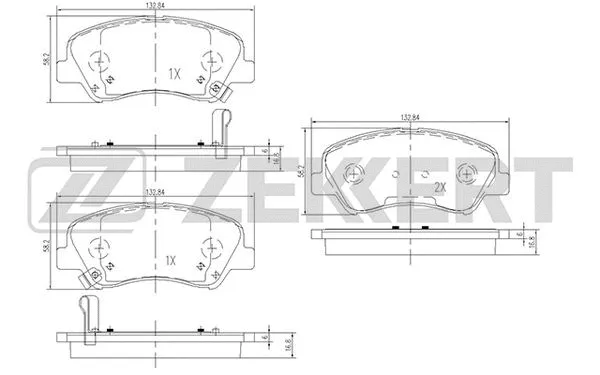 Brake Pad Set, disc brake (BS-1910)