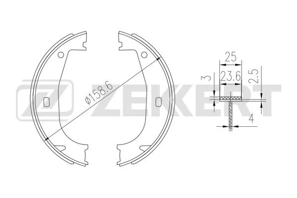 Brake Shoe Set, parking brake (BK-4288)