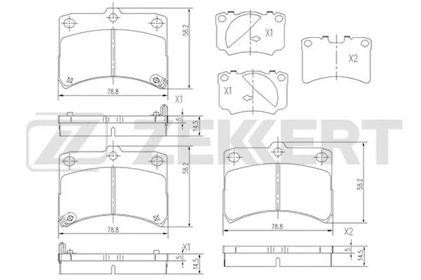 Brake Pad Set, disc brake (BS-2102)