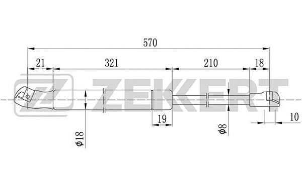 Gas Spring, boot/cargo area (GF-1492)