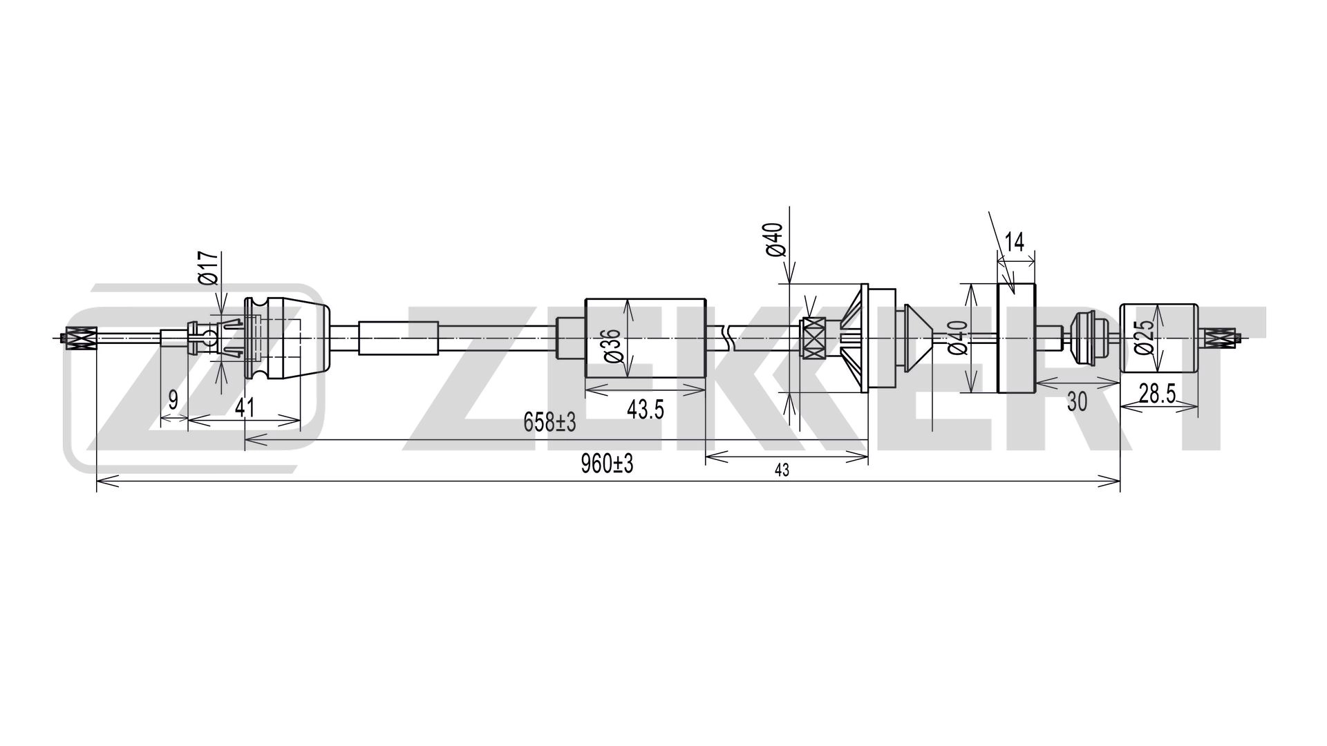 Cable Pull, clutch control (BZ-1267)