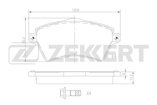 Brake Pad Set, disc brake (BS-2916)