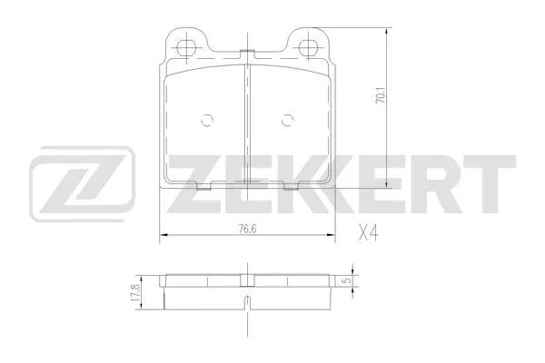 Brake Pad Set, disc brake (BS-1537)