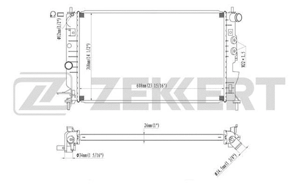 Radiator, engine cooling (MK-1077)