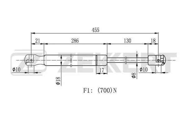 Gas Spring, boot/cargo area (GF-2122)