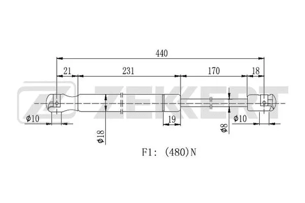 Gas Spring, boot/cargo area (GF-2189)