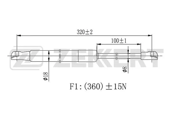 Gas Spring, boot/cargo area (GF-2462)