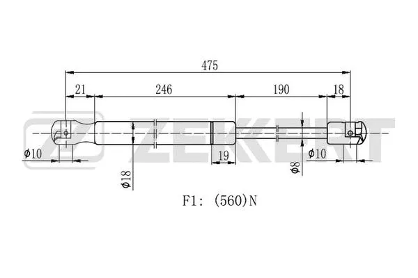 Gas Spring, boot/cargo area (GF-2126)