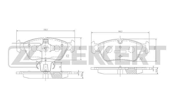 Brake Pad Set, disc brake (BS-2828)