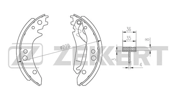 Brake Shoe Set (BK-4314)