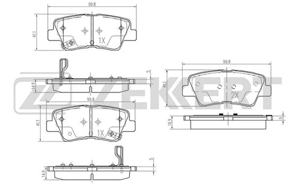 Brake Pad Set, disc brake (BS-2444)