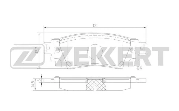 Brake Pad Set, disc brake (BS-1525)