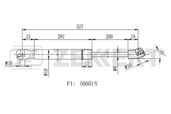 Gas Spring, boot/cargo area (GF-2272)