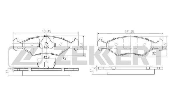 Brake Pad Set, disc brake (BS-2853)