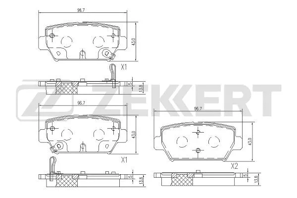 Brake Pad Set, disc brake (BS-1124)