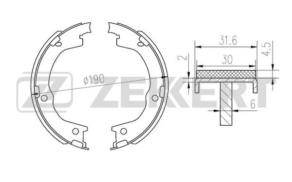 Brake Shoe Set, parking brake