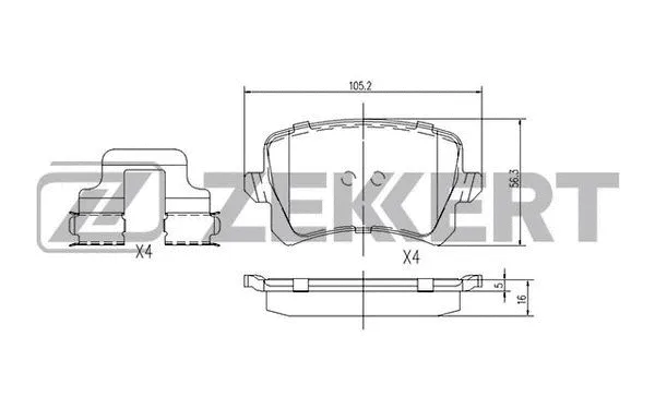 Brake Pad Set, disc brake (BS-1168)