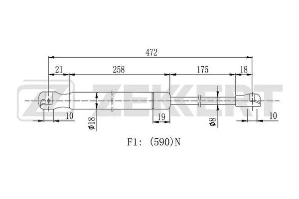 Gas Spring, boot/cargo area (GF-2396)