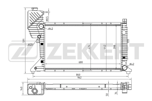 Radiator, engine cooling (MK-1038)