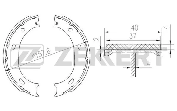 Brake Shoe Set, parking brake (BK-4450)
