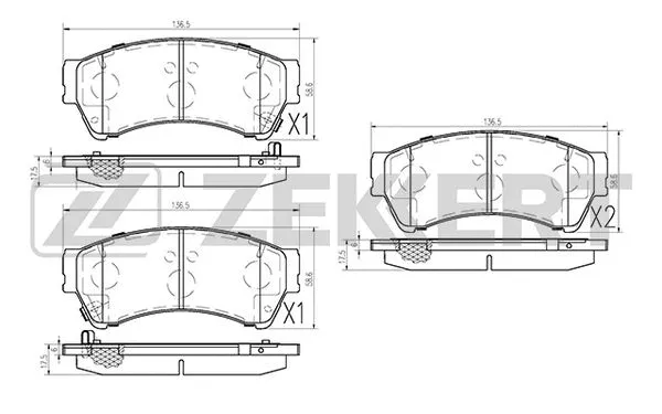 Brake Pad Set, disc brake (BS-2849)