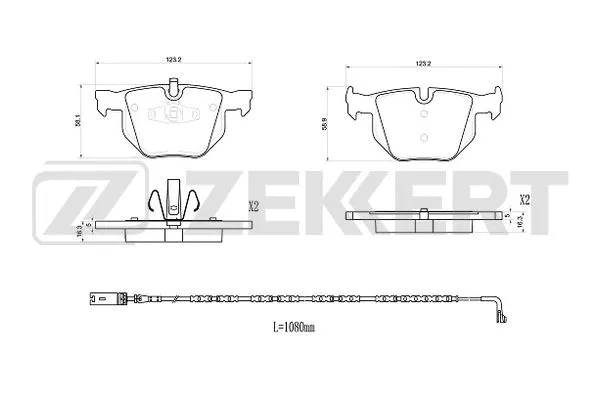 Brake Pad Set, disc brake (BS-1196)