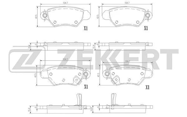 Brake Pad Set, disc brake (BS-1387)