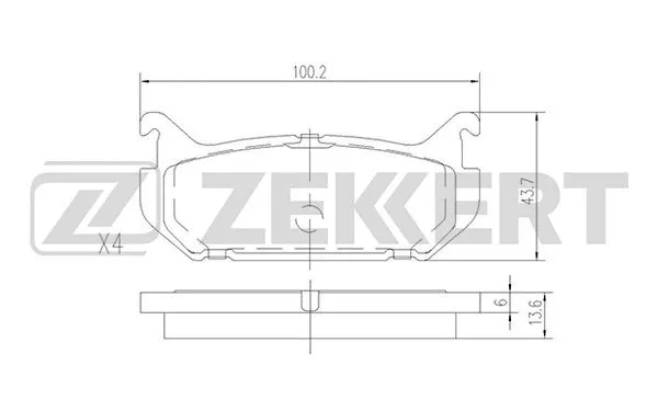 Brake Pad Set, disc brake (BS-2037)
