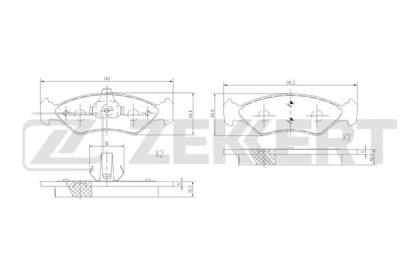 Brake Pad Set, disc brake (BS-1561)