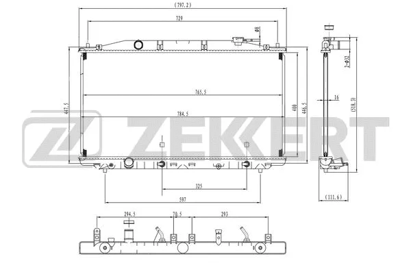 Radiator, engine cooling (MK-1574)