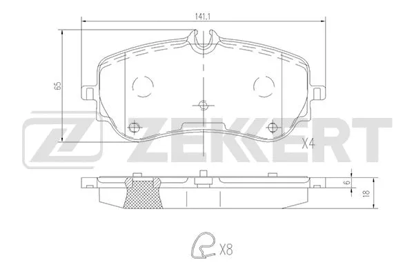 Brake Pad Set, disc brake (BS-1841)