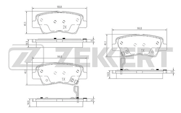Brake Pad Set, disc brake (BS-1788)