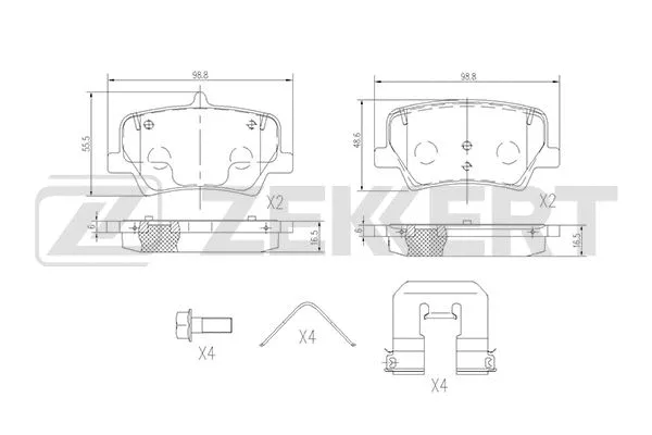 Brake Pad Set, disc brake (BS-1843)